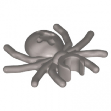 flat silver spider with round abdomen and clip