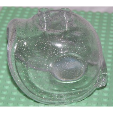glitter trans-clear duplo snail shell with 2 x 2 studs