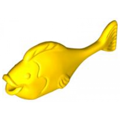 yellow duplo fish with thin tail and large tail fin
