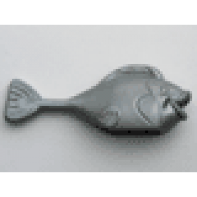 pearl light gray duplo fish with thin tail and large tail fin