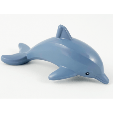 sand blue dolphin town jumping with bottom axle holder with black eyes and white pupils pattern