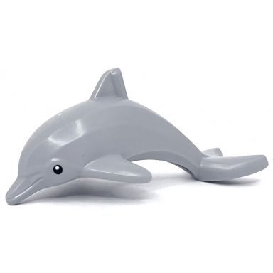 light bluish gray dolphin town jumping with bottom axle holder with black eyes and white pupils pattern