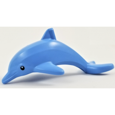 medium blue dolphin town jumping with bottom axle holder with black eyes and white pupils pattern
