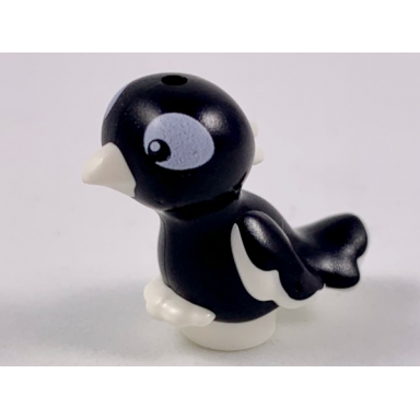 bird friends elves feet joined with black body and black and white eyes pattern