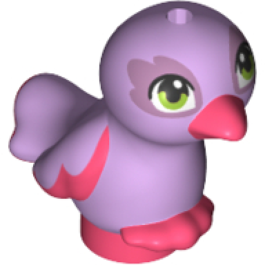 bird friends elves feet joined with lavender body and lime eyes pattern
