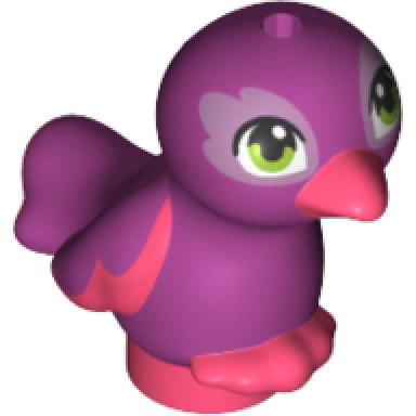 bird friends elves feet joined with magenta body and lime eyes pattern