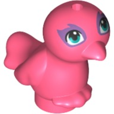 coral bird friends elves with dark turquoise eyes pattern