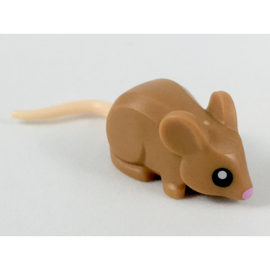 medium nougat mouse with light nougat tail black eyes and bright pink nose pattern
