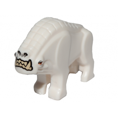 white corellian hound with tan teeth and orange eyes pattern - star wars