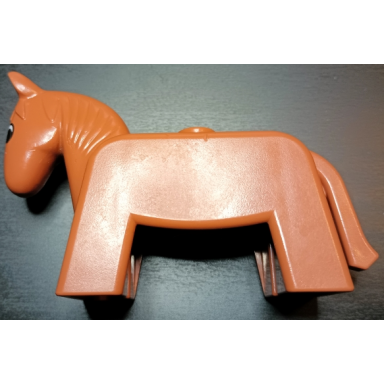 fabuland brown duplo horse small with black and white eyes pattern