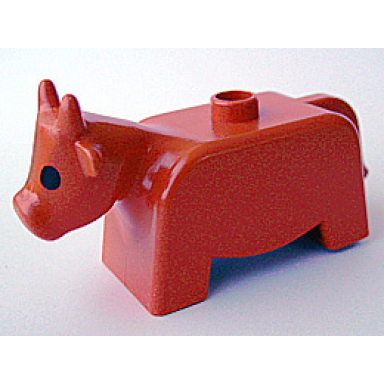 rust duplo cow adult with solid black eyes pattern