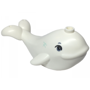 white whale with sand blue eyes pattern