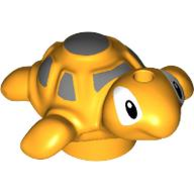 bright light orange turtle baby friends with black and white eyes and dark bluish gray spots pattern sonic the hedgehog tocky
