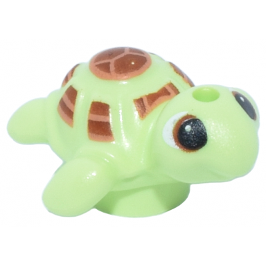 turtle baby friends with black eyes and reddish brown and medium nougat shell pattern