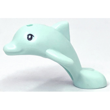 light aqua dolphin baby friends jumping with black eyes and eyebrows pattern