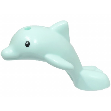 light aqua dolphin baby friends jumping with black eyes pattern