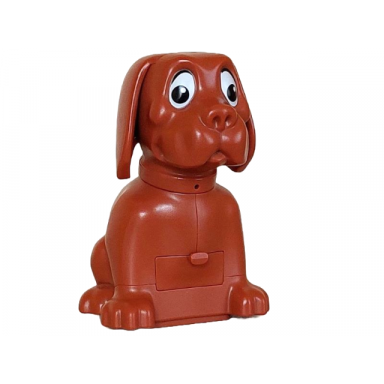 rust dog belville sitting with drawer