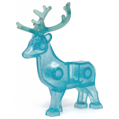 glitter trans-light blue deer with trans-light blue antlers stag reindeer