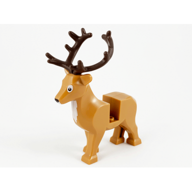 medium nougat deer with dark brown antlers stag reindeer