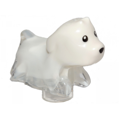 trans-clear dog ghost with marbled white pattern spencer