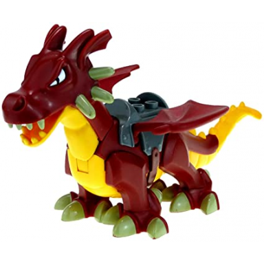 dark red duplo dragon large with bright light orange underside