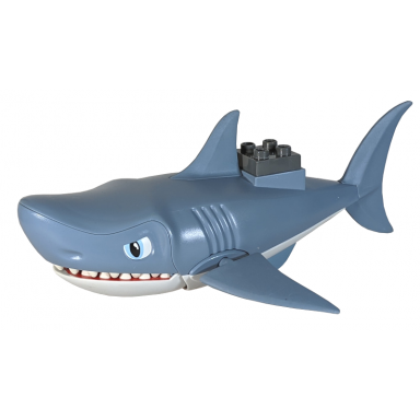 sand blue duplo shark with opening jaw