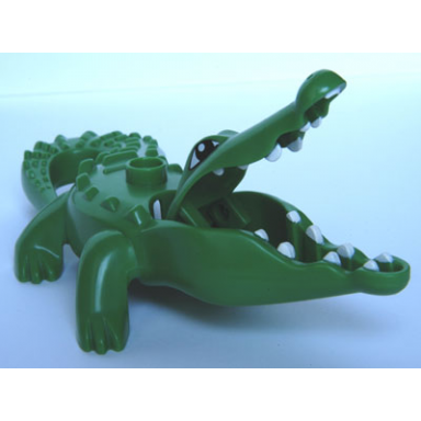green duplo alligator crocodile large with opening jaw and narrow snout
