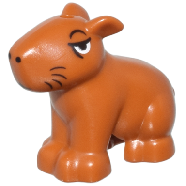dark orange capybara with black eyes nose and whiskers pattern encanto chispi