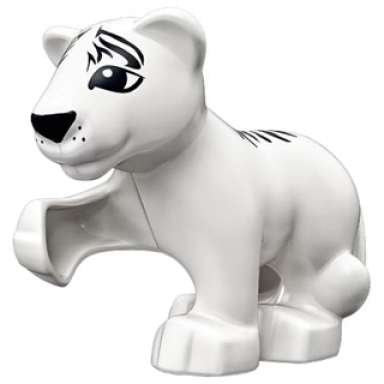 white duplo tiger baby cub raised paw