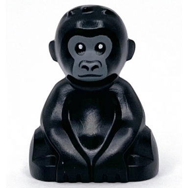 black gorilla baby with dark bluish gray face pattern