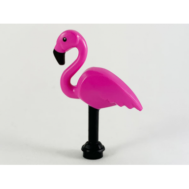 black bird flamingo with dark pink body pattern