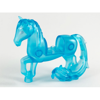 horse with 2 x 2 cutout long swooshy tail with metallic light blue eyes pattern nokk