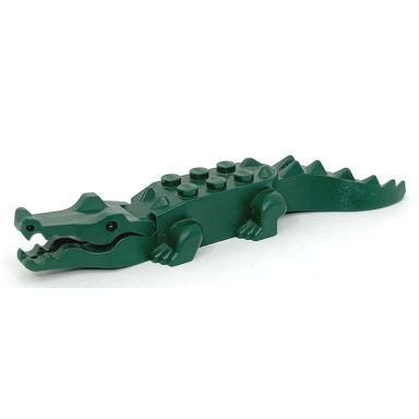 dark green alligator crocodile with 8 teeth