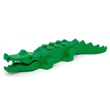 green alligator crocodile with 8 teeth