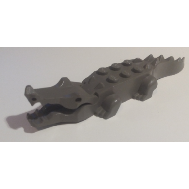 dark gray alligator crocodile with 8 teeth