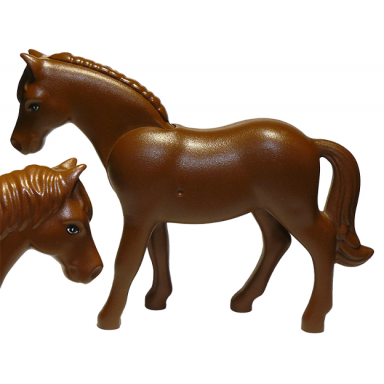 horse belville with black rimmed eyes with brown irises black pupils small pattern