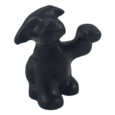 black dog belville sitting with raised paw