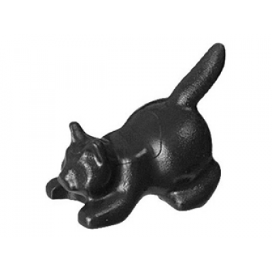 black cat crouching