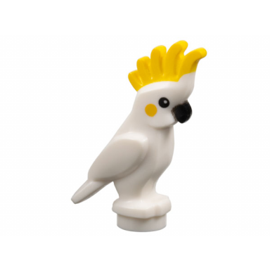 bird parrot cockatoo with yellow crest and cheeks black eyes and beak pattern