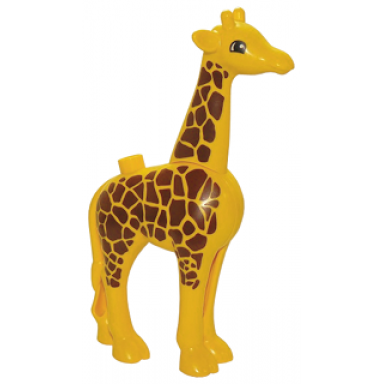 yellow duplo giraffe adult large eyes semicircular pattern