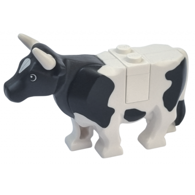 white cow with black spots pattern