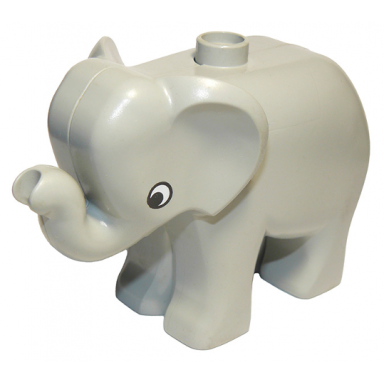 light gray duplo elephant baby eyes round