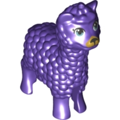 dark purple alpaca llama friends with metallic light blue eyes dark silver nose and gold muzzle pattern