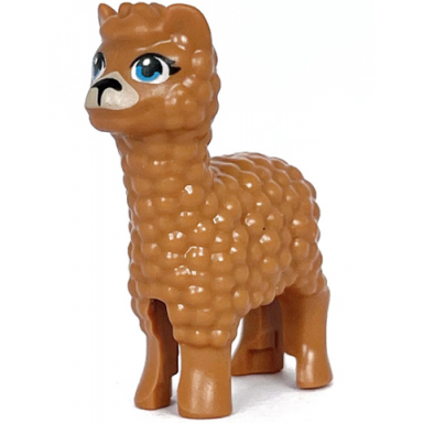 medium nougat alpaca llama friends with dark azure eyes black nose and tan muzzle pattern