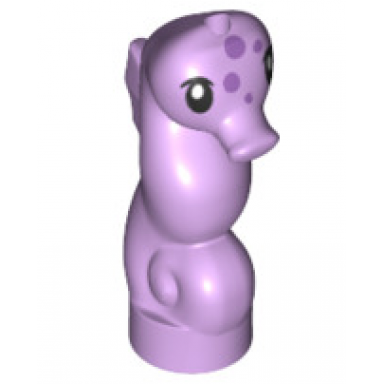 lavender seahorse friends with black eyes and medium lavender spots pattern