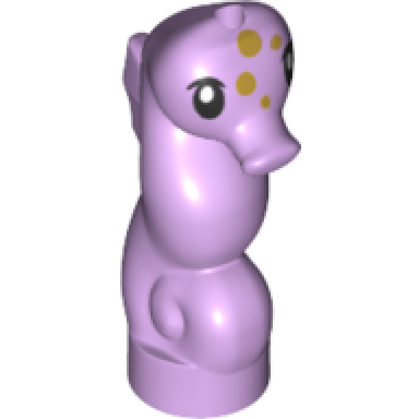 lavender seahorse friends with black eyes and gold spots pattern
