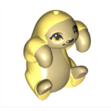 tan sloth friends with bright light yellow fur bright light orange eyes and bright pink paw pads pattern