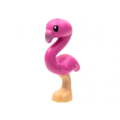 dark pink bird flamingo friends with bright light orange body black eyes and metallic pink beak pattern