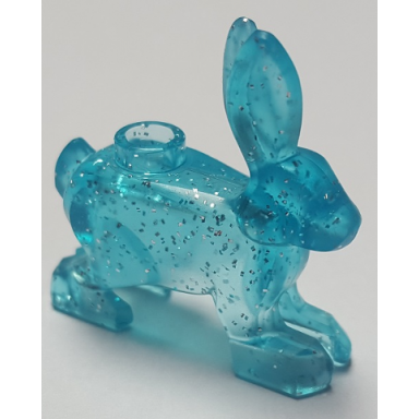 glitter trans-light blue hare standing