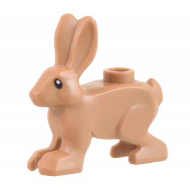 medium nougat hare standing with black eyes and white pupils pattern